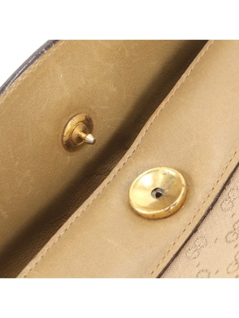 Gucci Vintage Micro GG Leather Tote Bag Shoulder Hand Brown